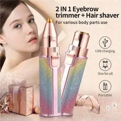 2-in-1 Lady Shaver Flawless Eyebrow Trimmer